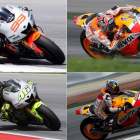 Jorge Lorenzo, Marc Márquez, Valentino Rossi y Dani Pedrosa.