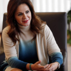 Silvia Clemente escucha una pregunta en un momento de la entrevista celebrada ayer en su despacho de las Cortes de Castilla y León