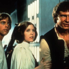 Han Solo (Harrison Ford) junto a los personajes de Leia y Luke Skywalwer, en la primera trilogía de 'La guerra de las galaxias'.