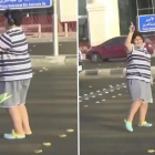 Captura de pantalla del vídeo en el que se ve al joven de 14 años bailar la Macarena en un paso de peatones.