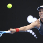 Garbine Muguruza, en su partido ante la holandesa Kiki Bertens.