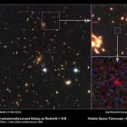 Imágenes de la galaxia remota recién detectada.
