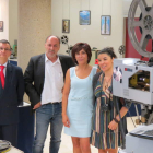 Responsables del festival y municipales, ayer en Veguellina.
