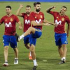 Gerard Piqué volverá a estar hoy en el ojo del huracán en el partido ante Albania. LORENZO
