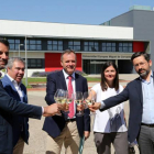Los directores de medios de comunicación en las jornadas del vino de la Universidad Miguel de Cervantes.