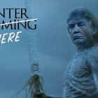 Meme de Trump evocando la mítica frase "Winter is coming" de Juego de Tronos.