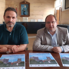 José Luis del Riego y Javier Carrera, ayer, en La Bañeza. DL