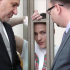 La piloto militar ucraniana, Nadiya Savchenko, en un momento de su juicio en Donets