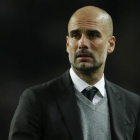 Pep Guardiola, durante un partido del Manchester City, el pasado mes de marzo en Mónaco.