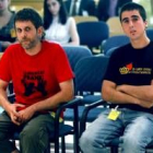 Los jóvenes independentistas catalanes Jaume Roura y Enric Stern