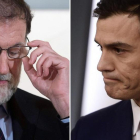 Mariano Rajoy y Pedro Sánchez en dos imágenes de archivo.