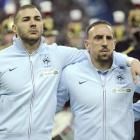 Benzema y Ribery formarán la punta de lanza del ataque francés ante la selección española.