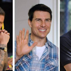 El futbolista David Beckham y los actores Tom Cruise y David Beckham