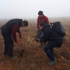 Un momento de la grabación del programa en Pajares de los Oteros. DL