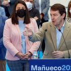 Mañueco, ayer, durante el acto de presentación de candidato del PP en la provincia de Burgos. EFE