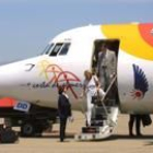 Imagen de uno de los vuelos de línea regular que aterrizó en el aeropuerto de León