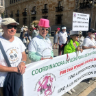 Concentración de pensionistas en la plaza de Botines. P.I.