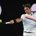 Federer, con un golpe ganador.
