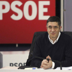 El exlehendakari Patxi López al inicio de la reunión de la Ejecutiva Federal del PSOE.