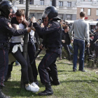 La policía rusa actuó con contundencia ante los manifestantes. SERGEI ILNITSKY