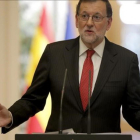 El presidente del Gobierno, Mariano Rajoy, en el Palacio de la Moncloa.