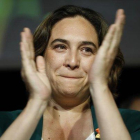 Ada Colau, durante la noche electoral del 26-M.