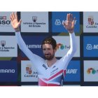 Wiggins, durante su comparecencia en el Mundial de Ciclismo de Ponferrada. LUIS DE LA MATA