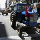 Tractores en la última protesta agraria en la capital leonesa. efe/ j. casares