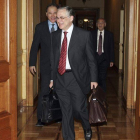 Lucas Papademos, a su llegada a una reunión del Banco Central Europeo, en mayo del 2008, en Atenas.