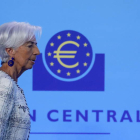 La presidenta del Banco Central Europeo (BCE), Christine Lagarde, en Fráncfort. RONALD WITTEK