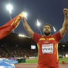El atleta español Borja Vivas celebra la plata en el estadio Letzigrund.