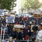 Dos veteranos heridos en Irak y Afganistán leyeron el manifiesto en la concentración.
