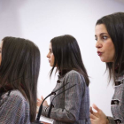 Inés Arrimadas, durante una de sus últimas ruedas de prensa.