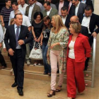 Arias, con Magaz y Crespo en primer plano el jueves.