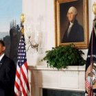 Obama realiza unas declaraciones a la prensa en la Casa Blanca, en Washington.