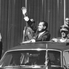 Richard Nixon junto a Franco durante su visita a España.