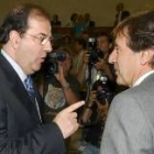 Juan Vicente Herrera y Ángel Villalba momentos antes del debate sobre el estado de Castilla y León