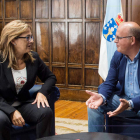 Mayte Martín Pozo y Manuel Baltar, ayer, en Orense.