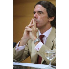 Aznar ofreció una conferencia-coloquio en Madrid.