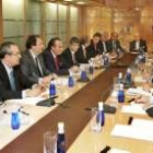 Los miembros de la Junta Directiva del Real Madrid, durante la reunión que mantuvieron el miércoles