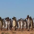 Miembros del Estado Islámico en un campo de entrenamiento en Libia.