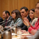 Pedro Sánchez en la reunión del grupo parlamentario del PSOE  en el Congreso de los Diputados.