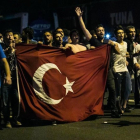 Manifestaciones en Estambul durante el golpe de julio del 2016