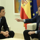Pedro Sánchez y Mariano Rajoy, el pasado 6 de julio en la Moncloa.