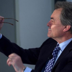 Artur Mas se prepara para hablar en el Desayuno de Vanity Fair organizado en Madrid este miércoles 22 de marzo.