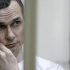 Oleg Sentsov, durante el juicio que se siguió contra él en Rostov-on-Don.