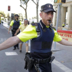 Cordón policial en Barcelona.