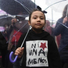 Imagen de la marcha de protesta en Buenos Aires bajo el eslogan "Ni una menos".