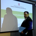 Oriol Junqueras, durante un acto en la Conselleria dEconomia antes de su cese y encarcelamiento