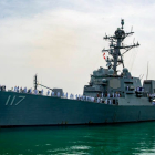 El buque USS Paul Ignatius, el barco más nuevo que las Fuerzas Navales estadounidenses tenían desplegado en Europa, a su llegada a Rota el pasado 23 de junio para formar parte del escudo antimisiles de la Otan. EFE